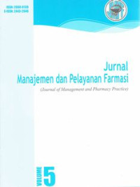 Jurnal Manajemen dan Pelayanan Farmasi Volume 5 Nomor 4 / Desember 2015